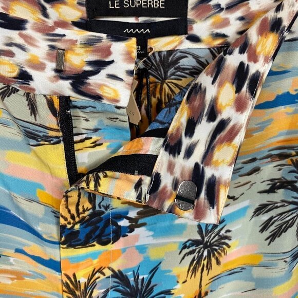 Le Superbe Tropical Island Print Silk Shorts Women’s Size 8 NWT - Picture 10 of 12